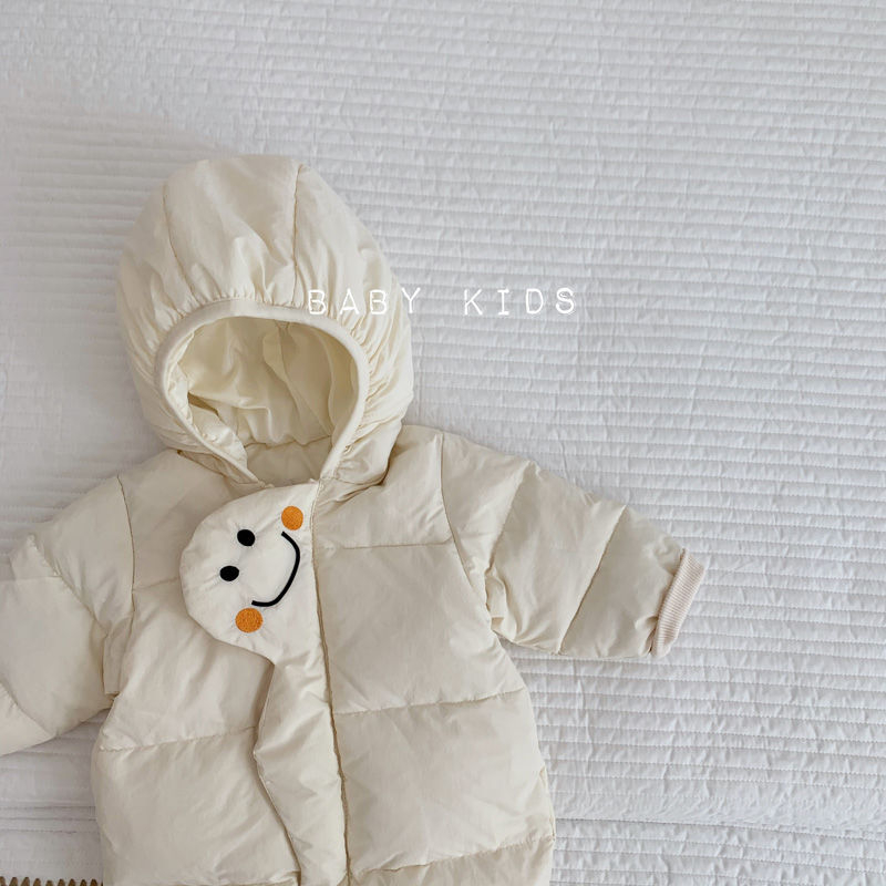 Βρεφικό χειμερινό ολόσωμο φορμάκι με παχιά επένδυση από γούνα κουνελιού - Κορεάτικό στυλ, για κορίτσια, νεογνά 0–1 έτους