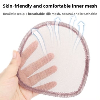 Dio perike za žene – Prava ljudska kosa, ravna, Model 1313 Silkworm Silk Mesh, može se obojiti