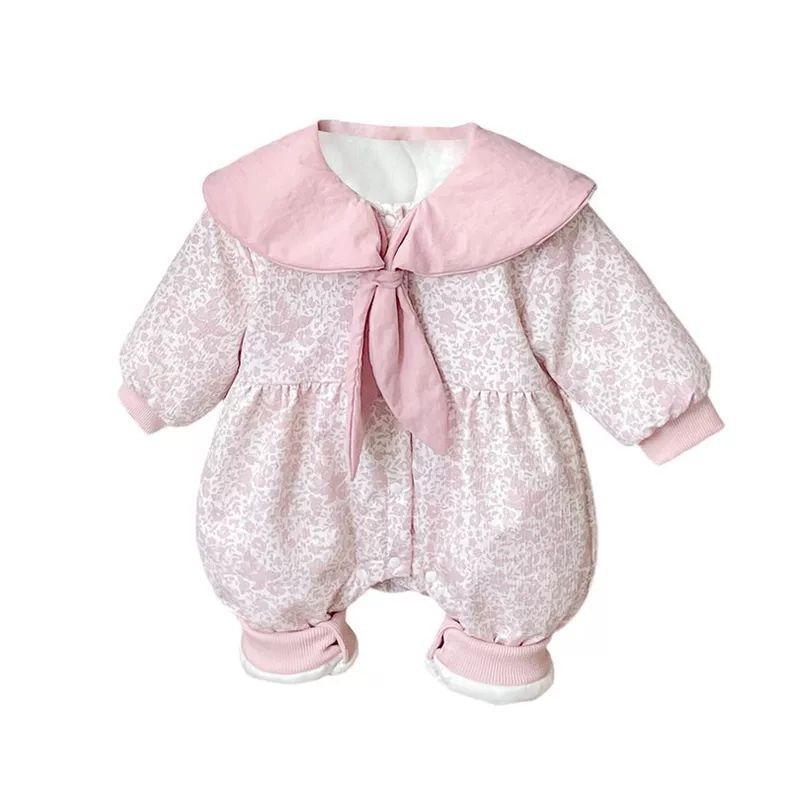 Κορεάτικου στυλ ολόσωμο φορμάκι για νεογέννητες κορίτσσια, από corduroy, βαμβάκι 80-90%, για ηλικίες 0-1 έτους, άνοιξη-φθινοπωρο