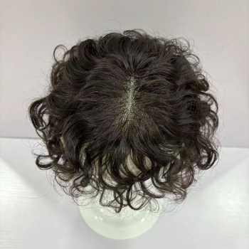 Komad zamjenske perike od pravih ljudskih vlasi, ručno tkan, volumenski stil, model f79, može se bojiti