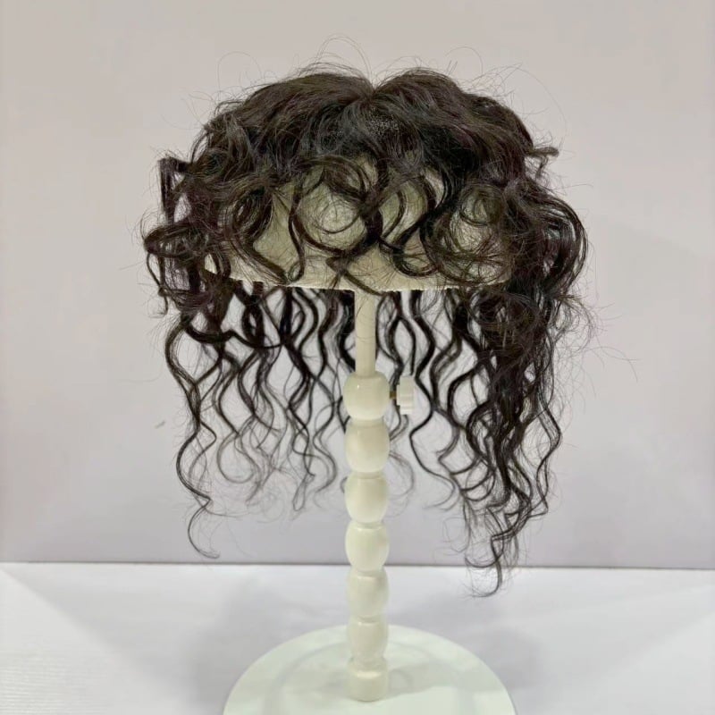 Komad zamjenske perike od pravih ljudskih vlasi, ručno tkan, volumenski stil, model f79, može se bojiti