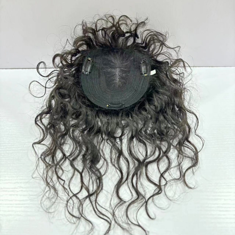 Komad zamjenske perike od pravih ljudskih vlasi, ručno tkan, volumenski stil, model f79, može se bojiti