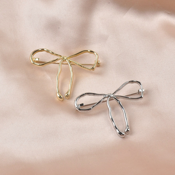 Bros s mašnicom za kapute i pulovere — legura, elektroplatiranje, dekorativno, dvostruka upotreba, sigurno pričvršćivanje