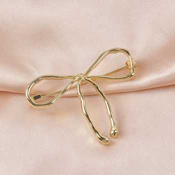 Bros s mašnicom za kapute i pulovere — legura, elektroplatiranje, dekorativno, dvostruka upotreba, sigurno pričvršćivanje