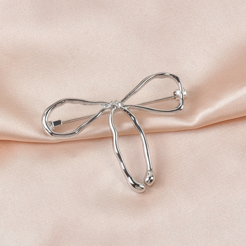 Bros s mašnicom za kapute i pulovere — legura, elektroplatiranje, dekorativno, dvostruka upotreba, sigurno pričvršćivanje