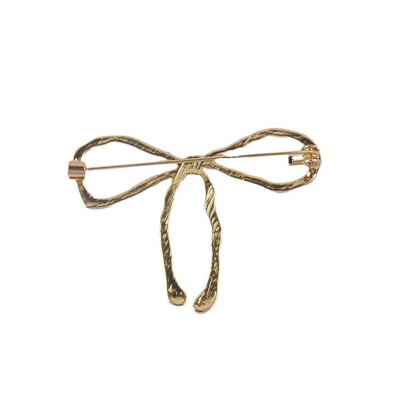 Bros s mašnicom za kapute i pulovere — legura, elektroplatiranje, dekorativno, dvostruka upotreba, sigurno pričvršćivanje