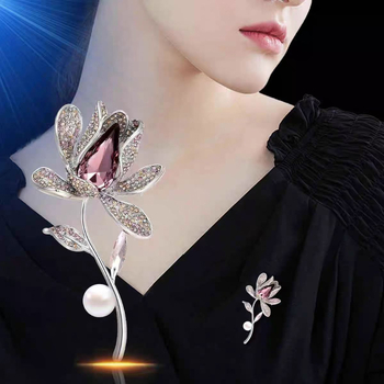 Broš za žene - Dizajn Orchid Dolina, Cinkova legura, elektroplatiranje, lagani luksuzni stil, dekoracija