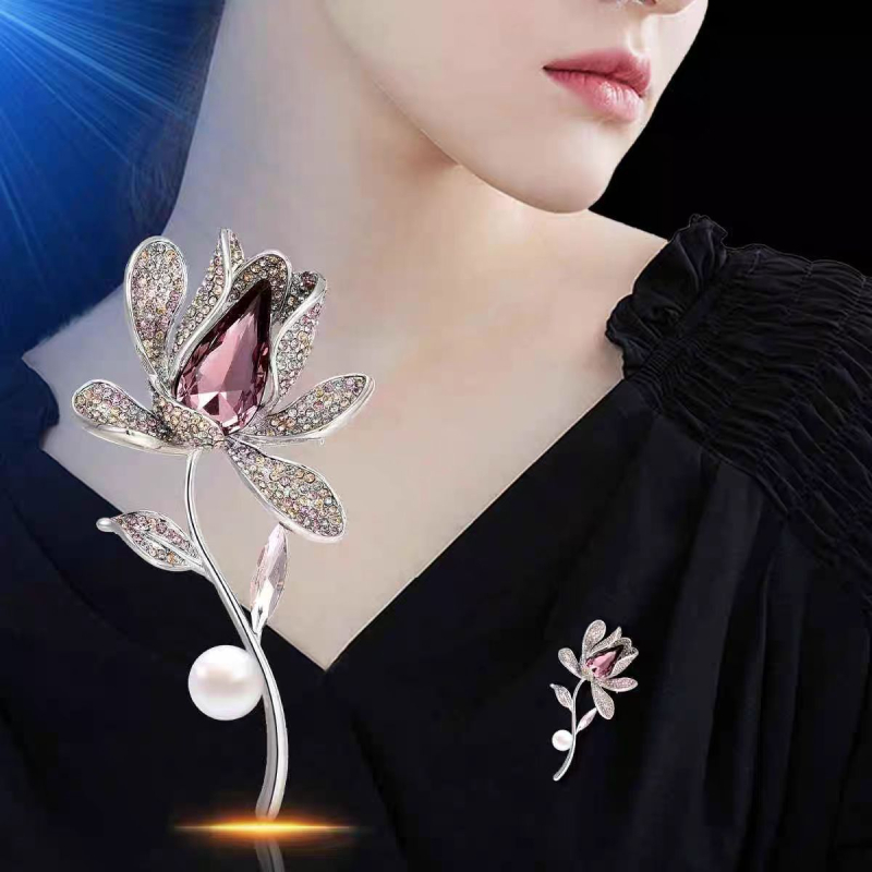 Broš za žene - Dizajn Orchid Dolina, Cinkova legura, elektroplatiranje, lagani luksuzni stil, dekoracija