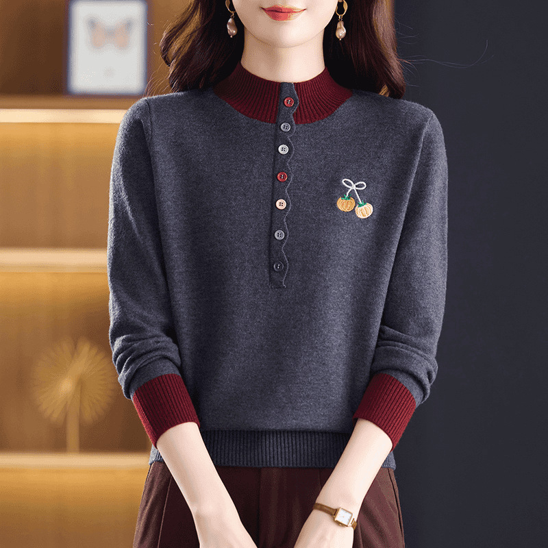 Vuneni pulover bez rukava sa stojećim ovratnikom, pleteni, srednje debljine, tkanina Andy Velvet