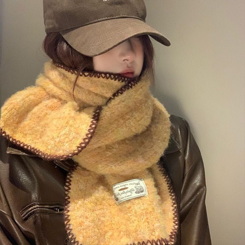 Damski twill pleteni šal, poliestersko vlakno, održava toplinu, jesen 2025, stil princeza