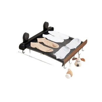 Raft de prosoape cu ventuză, retractabil, pentru baie, montaj fără găuri, din aliaj de aluminiu și ABS