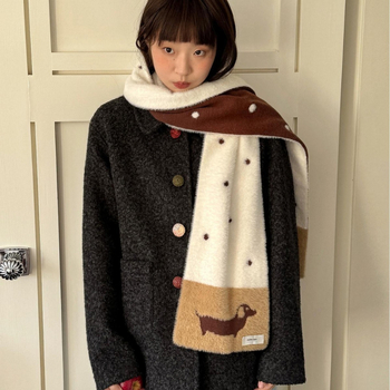 notheCase Puppy Gallery двустранен шал с точков модел, 100% памук, warp-knitted, топъл