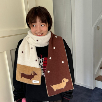 notheCase Puppy Gallery двустранен шал с точков модел, 100% памук, warp-knitted, топъл