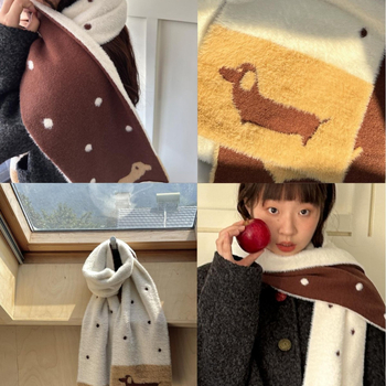 notheCase Puppy Gallery двустранен шал с точков модел, 100% памук, warp-knitted, топъл