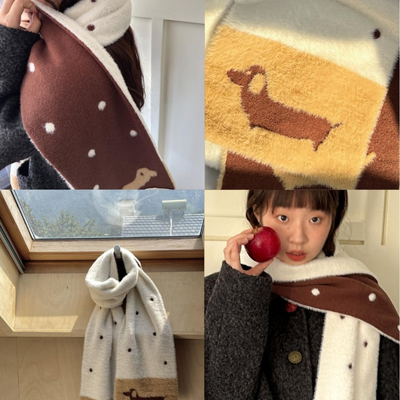 notheCase Puppy Gallery двустранен шал с точков модел, 100% памук, warp-knitted, топъл