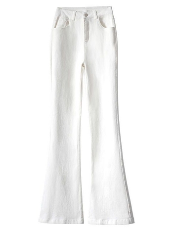 Traperice s kliznim krojem, visokim pojasom, fleece podstava, pamuk denim 70-80%