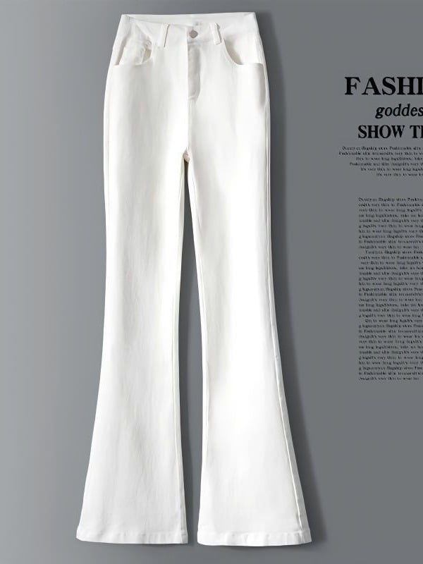 Traperice s kliznim krojem, visokim pojasom, fleece podstava, pamuk denim 70-80%