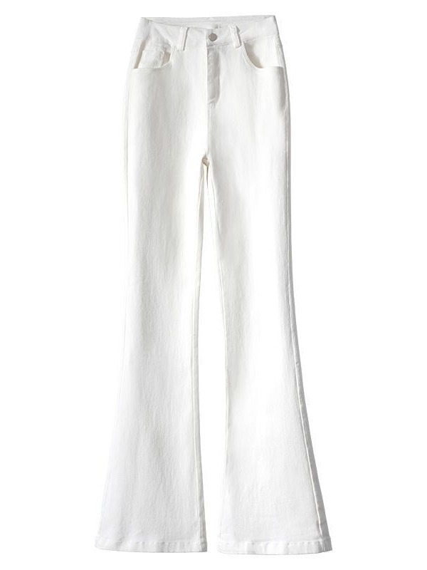 Traperice s kliznim krojem, visokim pojasom, fleece podstava, pamuk denim 70-80%