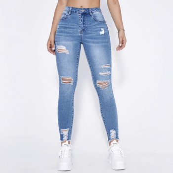 Traperice – uski kroj, visok pas, denim, pamuk 50-70%, rastezljive
