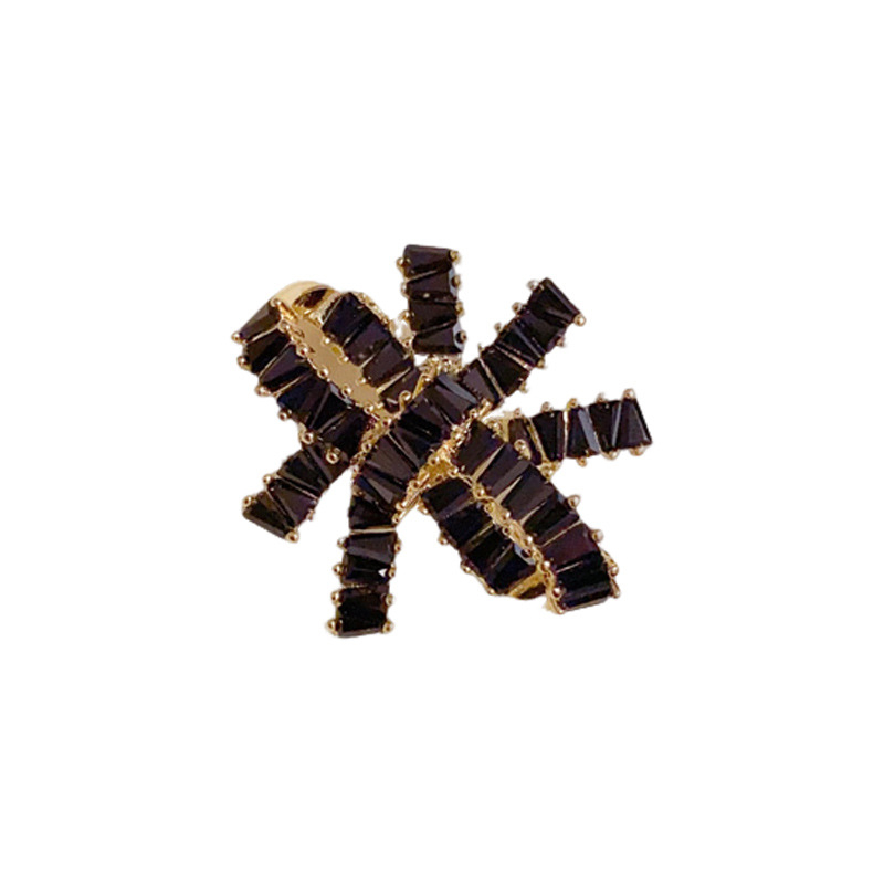 Ženska broš s mašnicom od bakra, cirkon mikro-pavé, pozlata pravim zlatom