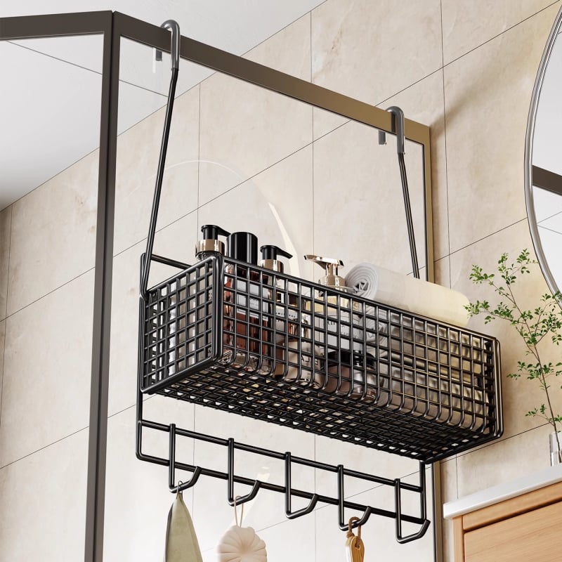 Željezni zidni držač za kupaonicu — viseći koš za kozmetiku i ručnike, moderan minimalistički stil, jednostupanjska konstrukcija, marka Evesigar/Isijia, model 2276229255900792192