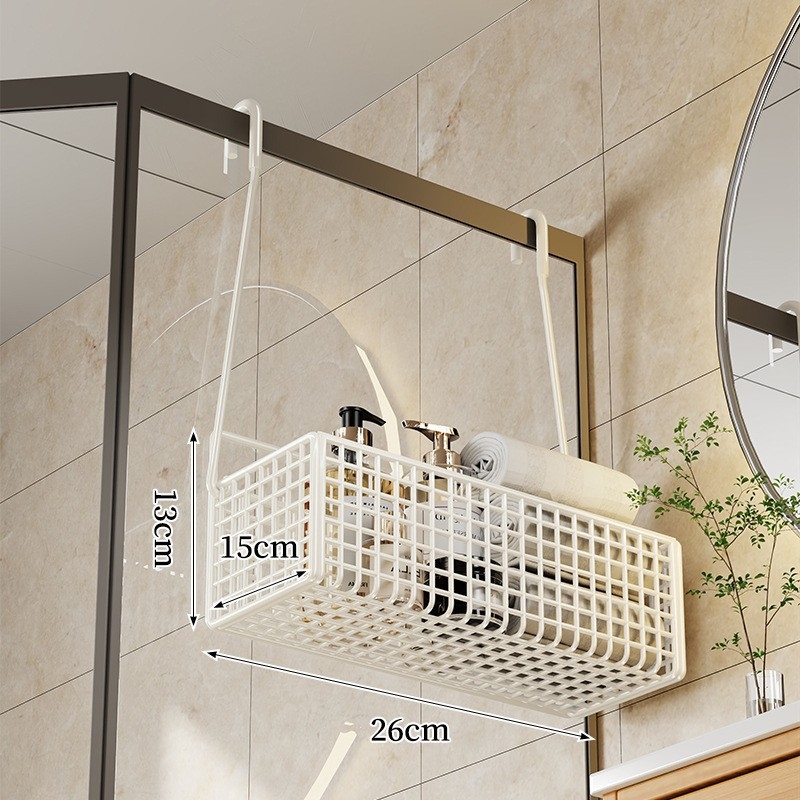 Željezni zidni držač za kupaonicu — viseći koš za kozmetiku i ručnike, moderan minimalistički stil, jednostupanjska konstrukcija, marka Evesigar/Isijia, model 2276229255900792192