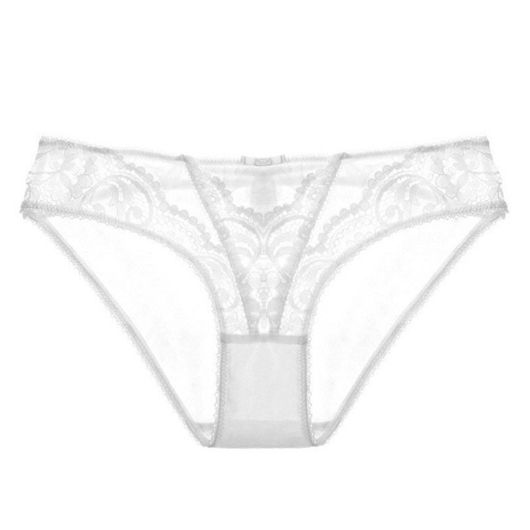Ženske čipkaste gaćice s niskim strukom, cvjetni jacquard uzorak, prozračan najlonski materijal s pamukovom podstavom