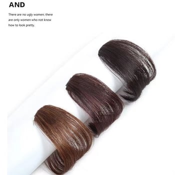 Perucă cu păr real, breton aerian, linie frontală naturală, țesătură manuală, poate fi vopsită la temperaturi înalte