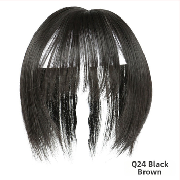Jiamese Q24 Perucă cu breton pentru femei, fibre rezistente la temperatură, stil natural, nu este recomandată vopsirii la temperaturi înalte