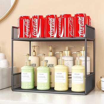 Regal za kupaonicu i WC, metalni, moderni minimalistički dizajn, 2-3 razine, držač čaša, marka Evesigar, model 758465210757