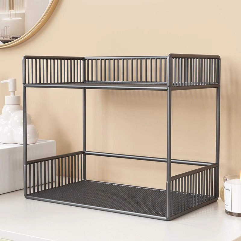 Regal za kupaonicu i WC, metalni, moderni minimalistički dizajn, 2-3 razine, držač čaša, marka Evesigar, model 758465210757