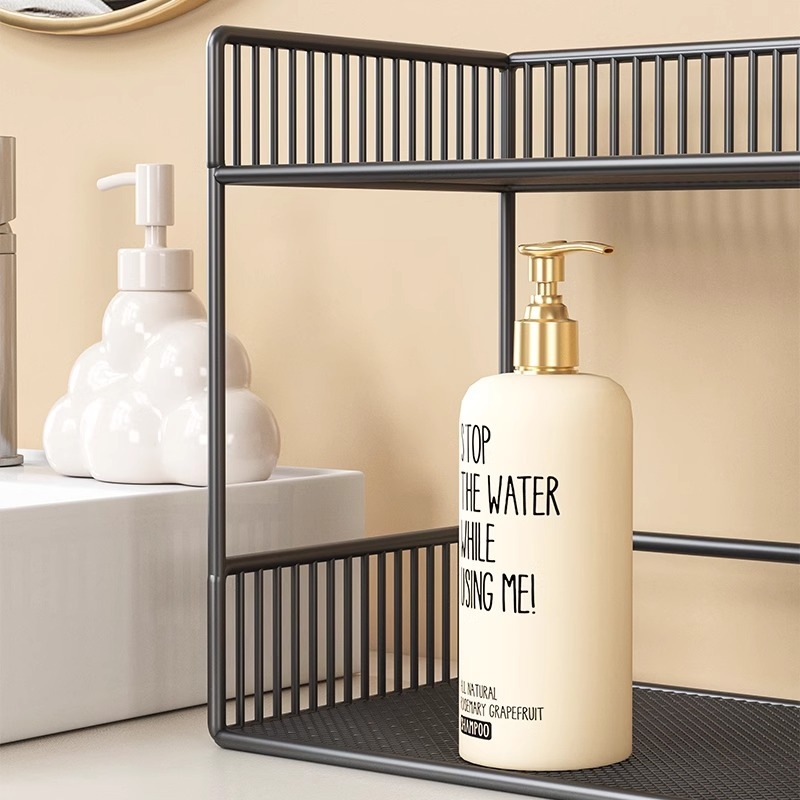 Regal za kupaonicu i WC, metalni, moderni minimalistički dizajn, 2-3 razine, držač čaša, marka Evesigar, model 758465210757