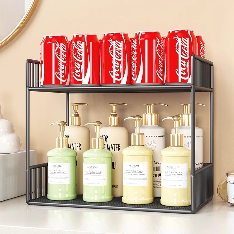 Regal za kupaonicu i WC, metalni, moderni minimalistički dizajn, 2-3 razine, držač čaša, marka Evesigar, model 758465210757
