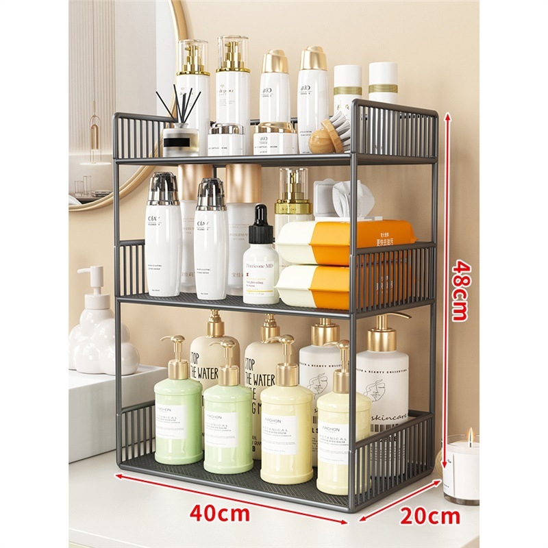 Regal za kupaonicu i WC, metalni, moderni minimalistički dizajn, 2-3 razine, držač čaša, marka Evesigar, model 758465210757