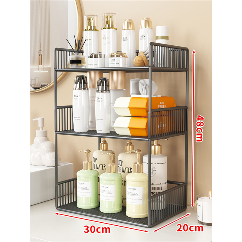 Regal za kupaonicu i WC, metalni, moderni minimalistički dizajn, 2-3 razine, držač čaša, marka Evesigar, model 758465210757