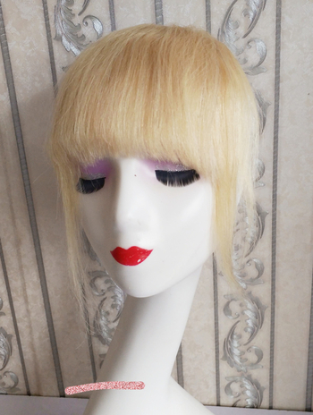 Perucă cu franjuri triunghiulare din păr natural, franjuri lungi, poate fi vopsită