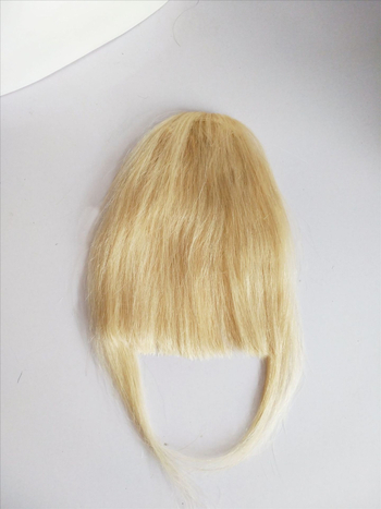 Perucă cu franjuri triunghiulare din păr natural, franjuri lungi, poate fi vopsită