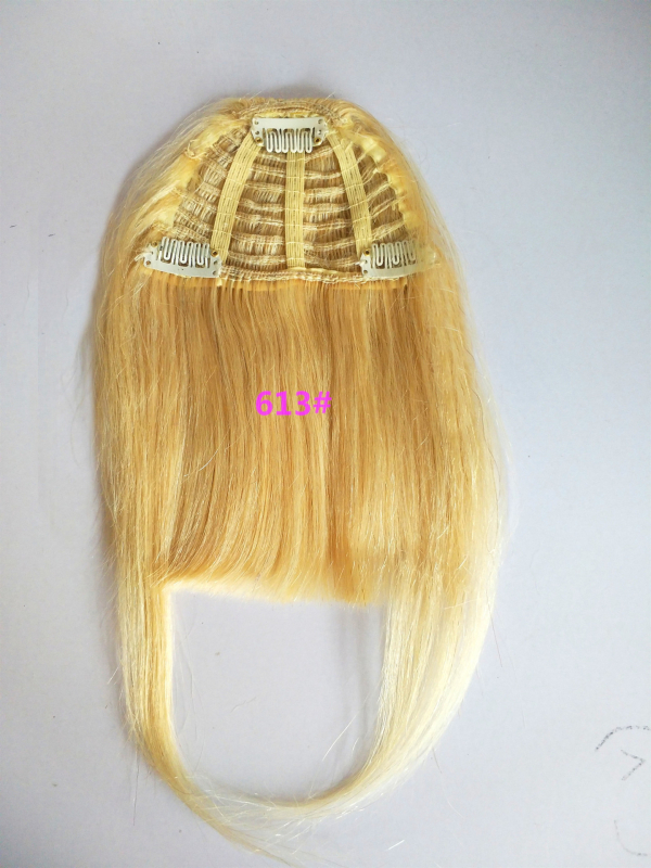 Perucă cu franjuri triunghiulare din păr natural, franjuri lungi, poate fi vopsită