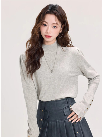 Pulover tricotat pentru femei, cu guler semi-înalt și glugă — croială Slim, tricot subțire, culoare solidă, mâneci lungi, toamnă/iarnă 2025