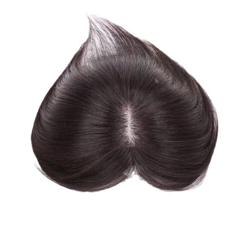 Perucă cu plasă nr. 3, complet împletită manual, păr uman, breton în stil francez