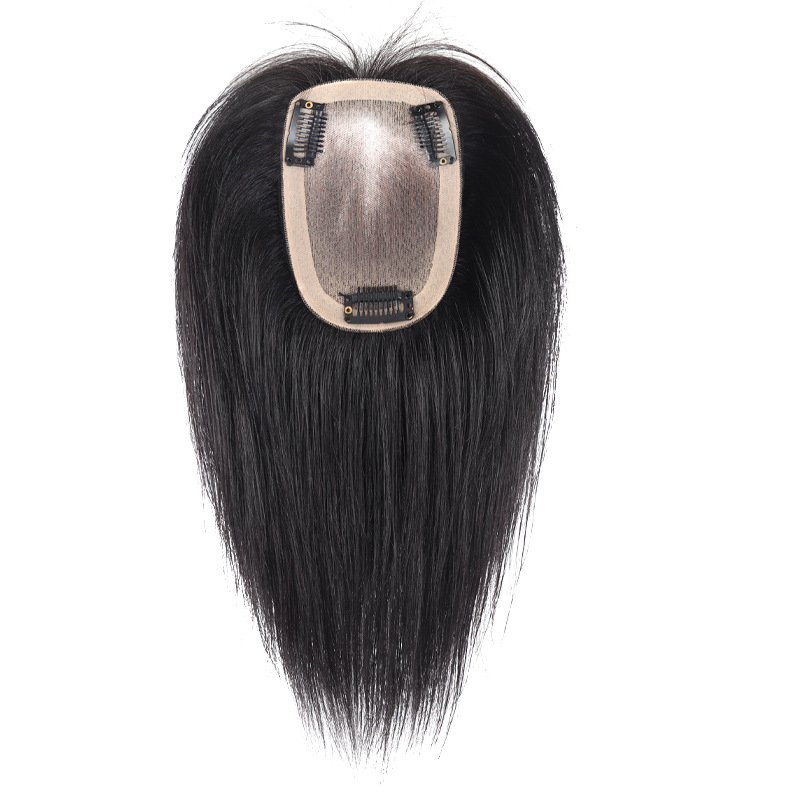 Piesă de păr din păr real pentru volum în creștet și acoperire a firelor albe; drept; poate fi vopsită și permedată