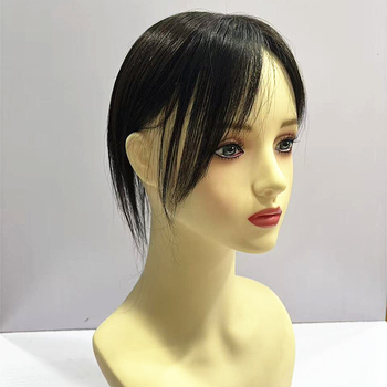 Piesă de păr țesut manual pentru păr lung – păr uman real, țesut manual complet, drept, potrivit pentru vopsire și permament, model 9-14