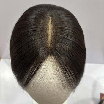 Piesă de păr țesut manual pentru păr lung – păr uman real, țesut manual complet, drept, potrivit pentru vopsire și permament, model 9-14