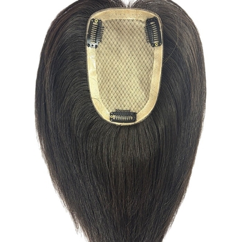 Piesă de păr țesut manual pentru păr lung – păr uman real, țesut manual complet, drept, potrivit pentru vopsire și permament, model 9-14