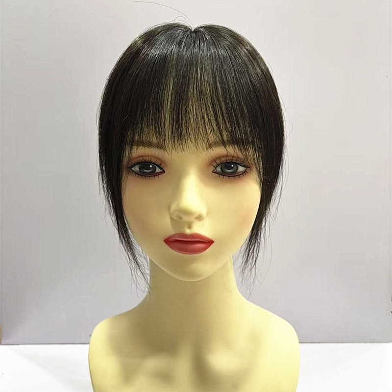 Piesă de păr țesut manual pentru păr lung – păr uman real, țesut manual complet, drept, potrivit pentru vopsire și permament, model 9-14