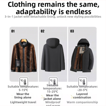 Gólya tollas dzseki levehető béléssel – akril külső anyag, extra vastagságú 501–600 g/m², hőszigetelő bélés, melegen tart