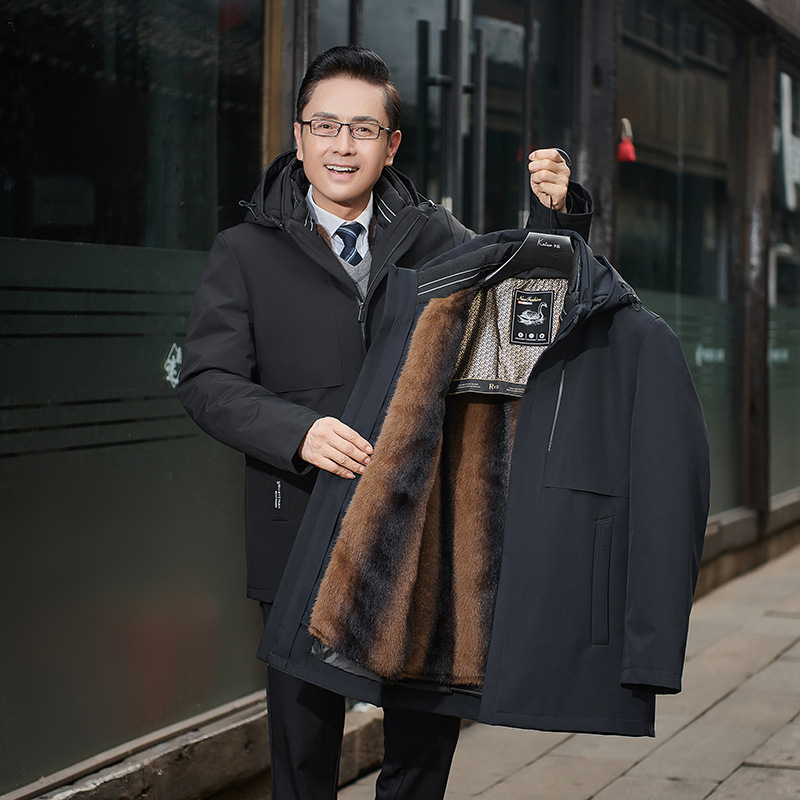 Gólya tollas dzseki levehető béléssel – akril külső anyag, extra vastagságú 501–600 g/m², hőszigetelő bélés, melegen tart