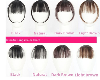 Perucă cu breton aerian, model Air bangs, fir rezistent la temperaturi înalte, poate fi vopsită
