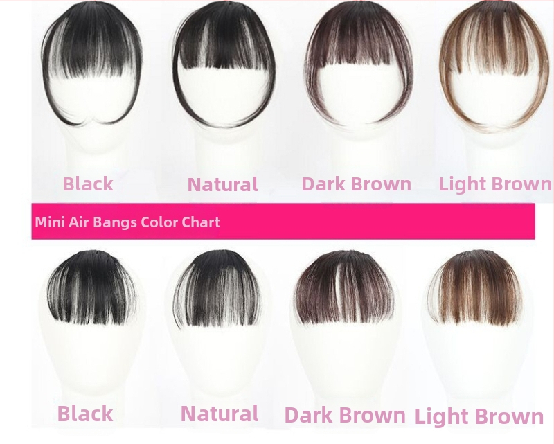 Perucă cu breton aerian, model Air bangs, fir rezistent la temperaturi înalte, poate fi vopsită