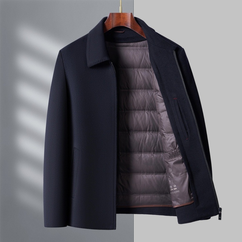 Muška vunena jakna s odvojivim slojem od perja, slim fit, zimsko